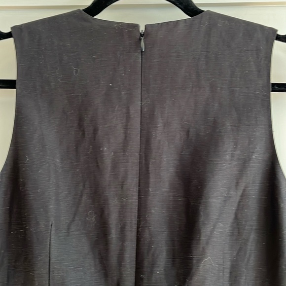 EUC Club Monaco linen blend black sleeveless romper with wrap skirt overlay - Picture 8 of 12